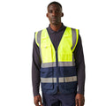 Yellow-Navy - Side - Regatta Mens Pro Executive Hi-Vis Vest