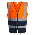 Orange-Navy - Front - Regatta Mens Pro Executive Hi-Vis Vest