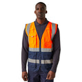 Orange-Navy - Side - Regatta Mens Pro Executive Hi-Vis Vest