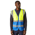 Yellow-Royal Blue - Side - Regatta Mens Pro Executive Hi-Vis Vest