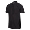 Ash-Black - Side - Regatta Mens Mindano VIII Patterned Short-Sleeved Shirt