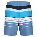 Coronet Blue - Back - Regatta Mens Loras Striped Swim Shorts