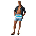 Coronet Blue - Lifestyle - Regatta Mens Loras Striped Swim Shorts