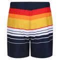 Navy-Orange - Back - Regatta Mens Loras Striped Swim Shorts