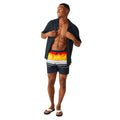 Navy-Orange - Lifestyle - Regatta Mens Loras Striped Swim Shorts