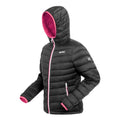 Black-Pink Potion - Side - Regatta Womens-Ladies Hillpack II Hooded Padded Jacket