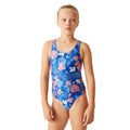 Oxford Blue - Lifestyle - Regatta Girls Katrisse Family Hawaiian One Piece Swimsuit