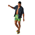 Moroccan Blue - Close up - Regatta Mens Loras Hawaiian Swim Shorts