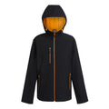 Black-Orange Pop - Front - Regatta Mens Navigate 2 Layer Soft Shell Jacket