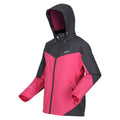 Flamingo Pink-Seal Grey - Side - Regatta Womens-Ladies Bosfield II Waterproof Jacket