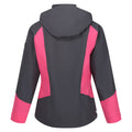 Flamingo Pink-Seal Grey - Back - Regatta Womens-Ladies Bosfield II Waterproof Jacket