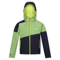 Piquant Green-Navy - Front - Regatta Childrens-Kids Acidity VII Soft Shell Jacket