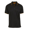 Black-Orange Pop - Front - Regatta Mens Navigate Short-Sleeved Polo Shirt