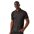 Black-Orange Pop - Side - Regatta Mens Navigate Short-Sleeved Polo Shirt