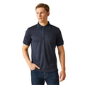 Navy-French Blue - Side - Regatta Mens Navigate Short-Sleeved Polo Shirt