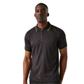 Black-Lime Green - Side - Regatta Mens Navigate Short-Sleeved Polo Shirt