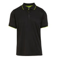 Black-Lime Green - Front - Regatta Mens Navigate Short-Sleeved Polo Shirt