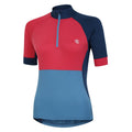 Sorbet Pink-Niagara Blue - Side - Dare 2B Womens-Ladies Compassion III Jersey Cycling Top