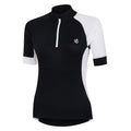 Black-White - Side - Dare 2B Womens-Ladies Compassion III Jersey Cycling Top