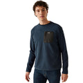 Navy - Side - Regatta Mens Frankie Crew Neck Sweatshirt