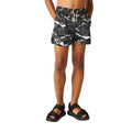 Black - Side - Regatta Childrens-Kids Skander III Camouflage Swim Shorts