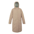 Warm Taupe-Light Vanilla - Front - Regatta Womens-Ladies Yarli Longline Waterproof Jacket