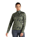 Olivine Green - Lifestyle - Dare 2B Womens-Ladies Divulge Dash Print Core Stretch Midlayer