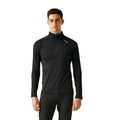 Black - Side - Regatta Mens Yonder II Half Zip Fleece Top