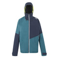 Moroccan Blue-Navy - Front - Regatta Mens Deserto II Colour Block Waterproof Jacket