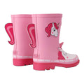 Pink - Back - Regatta Childrens-Kids Mudplay II Luna The Unicorn Wellington Boots