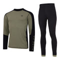 Olivine Green-Black - Front - Dare 2B Mens Exchange III Base Layer Set