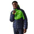 Green Flash-Navy - Side - Regatta Mens Dalent Hooded Insulated Jacket