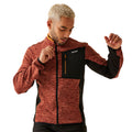 Red Ochre-Black - Front - Regatta Mens Baslinn Marl Full Zip Fleece Jacket