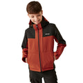 Red Ochre-Black - Side - Regatta Childrens-Kids Haydenbury II Soft Shell Jacket