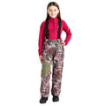 Olivine Green - Lifestyle - Dare 2B Childrens-Kids Pow Leopard Print Ski Trousers