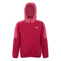 Deep Pink-Hot Pink - Front - Regatta Childrens-Kids Volcanics VIII Terrain Print Reflective Jacket