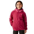 Deep Pink-Hot Pink - Side - Regatta Childrens-Kids Volcanics VIII Terrain Print Reflective Jacket