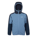 Coronet Blue-Navy - Front - Regatta Childrens-Kids Volcanics VIII Terrain Print Reflective Jacket