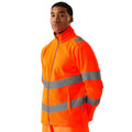 Orange - Side - Regatta Unisex Adult Pro Contract Thor High-Vis Fleece Jacket