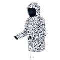 Navy-White - Side - Regatta Womens-Ladies Bayletta II Floral Waterproof Jacket