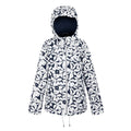 Navy-White - Front - Regatta Womens-Ladies Bayletta II Floral Waterproof Jacket