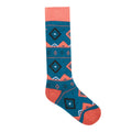 Kingfisher Blue-Orange Rust - Front - Dare 2B Childrens-Kids Fair Isle Ski Socks