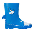 Blue - Side - Regatta Childrens-Kids Mudplay II Bubbles The Shark Wellington Boots