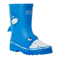 Blue - Front - Regatta Childrens-Kids Mudplay II Bubbles The Shark Wellington Boots