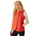 Red - Side - Regatta Womens-Ladies Orla Kiely Clover Quilted Gilet