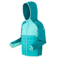 Turquoise-Aruba Blue-Exotic Plume - Side - Regatta Childrens-Kids Kielder IX Hybrid Jacket