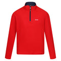 Danger Red-Navy - Front - Regatta Great Outdoors Mens Thompson Half Zip Fleece Top