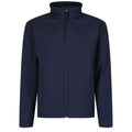 Navy - Front - Regatta Reid Mens Softshell Wind Resistant Water Repellent Jacket