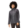 Seal Grey-White - Side - Regatta Womens-Ladies Birchdale Shell Waterproof Jacket