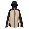 Warm Taupe-Black - Front - Regatta Womens-Ladies Birchdale Shell Waterproof Jacket